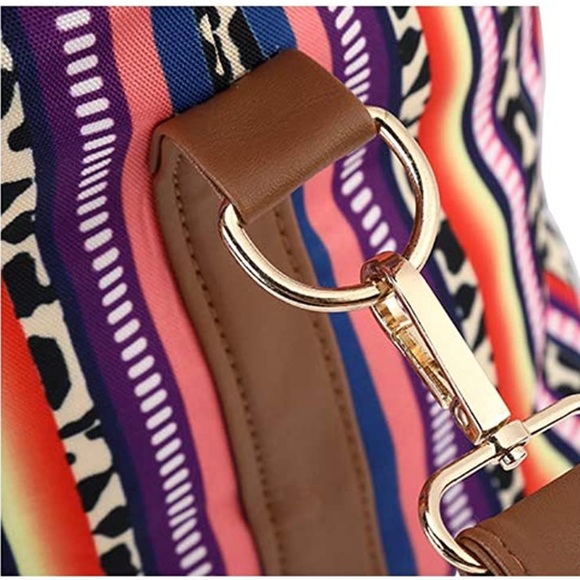 New Leopard And Aztec Print Weekender/Duffle Bag With Shoulder Strap - Picture 7 of 10
